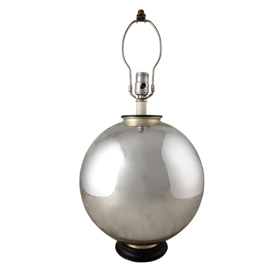 Mercury Glass Witches Ball Table Lamp,