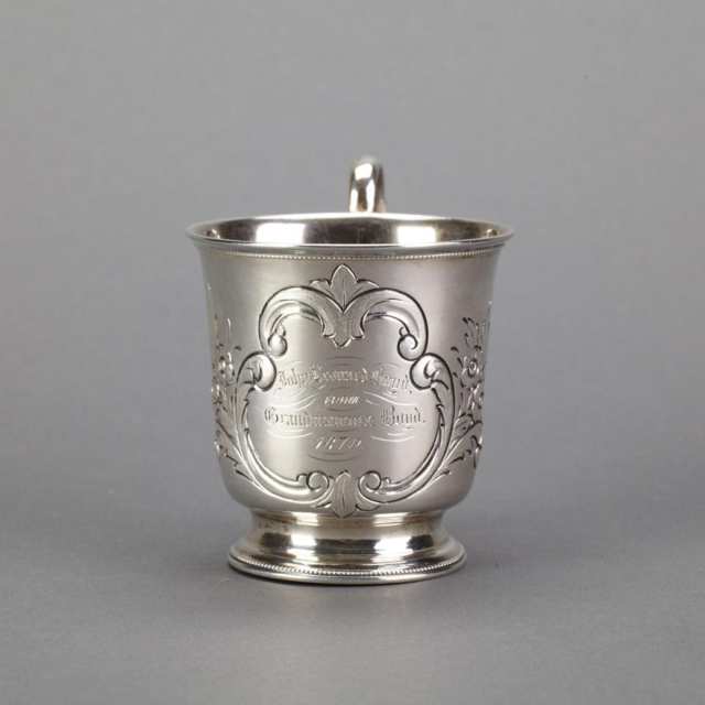 Canadian Silver Small Mug, Robert Hendery, Montreal, Que. for John Leslie, Ottawa, Ont., c.1870