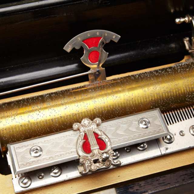 Swiss ‘Mandolin Piccolo’ Interchangeable Cylinder Music Box, c.1880