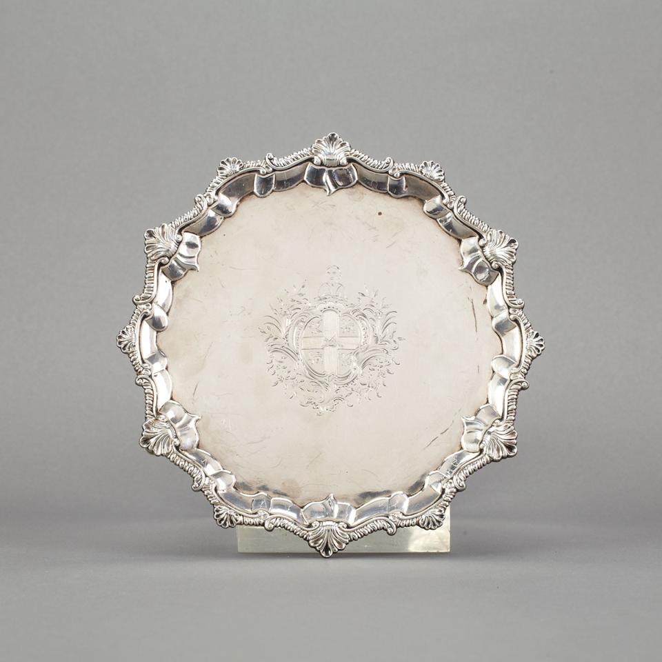 George III Silver Circular Salver, Thomas Hannam & Richard Mills, London, 1764