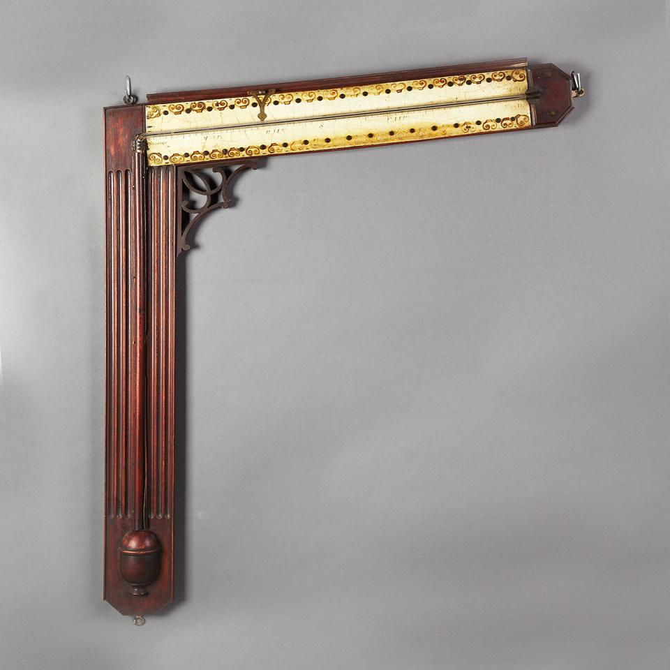 George III Mahogany Angle Barometer, early 19th century