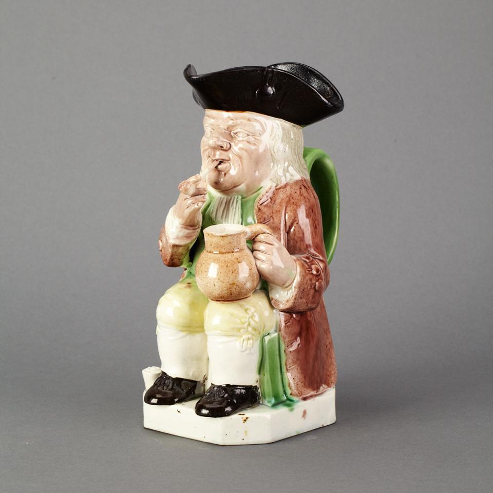 Staffordshire Pearlware Pipe-Smoking Toby Jug, c.1800