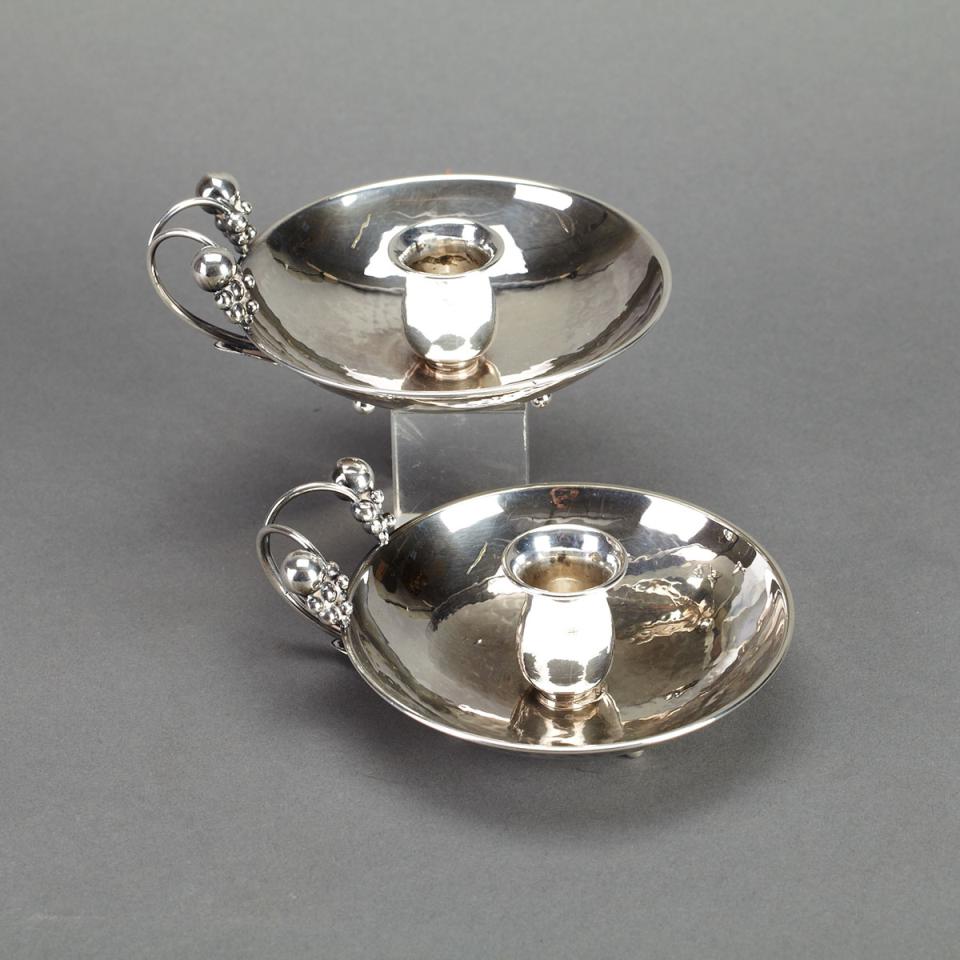 Pair of Canadian Silver Chambersticks, Carl Poul Petersen, Montreal, Que., mid-20th century