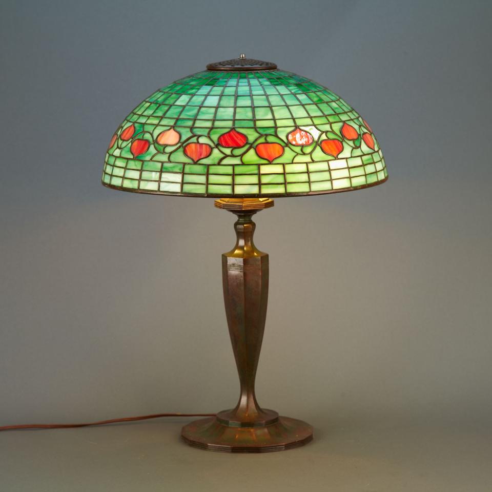 Tiffany Studios Vine Border or Acorn Table Lamp, c.1906