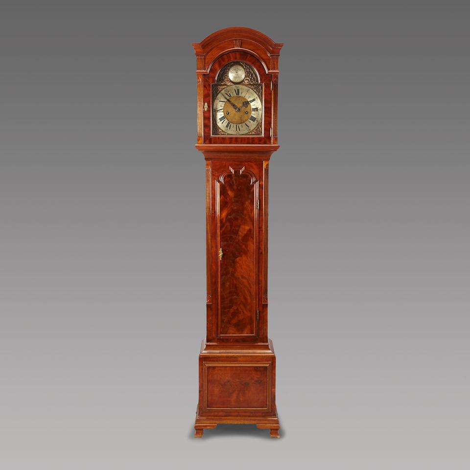 Small Georgian Style Mahogany Tall Case Clock, c.1920