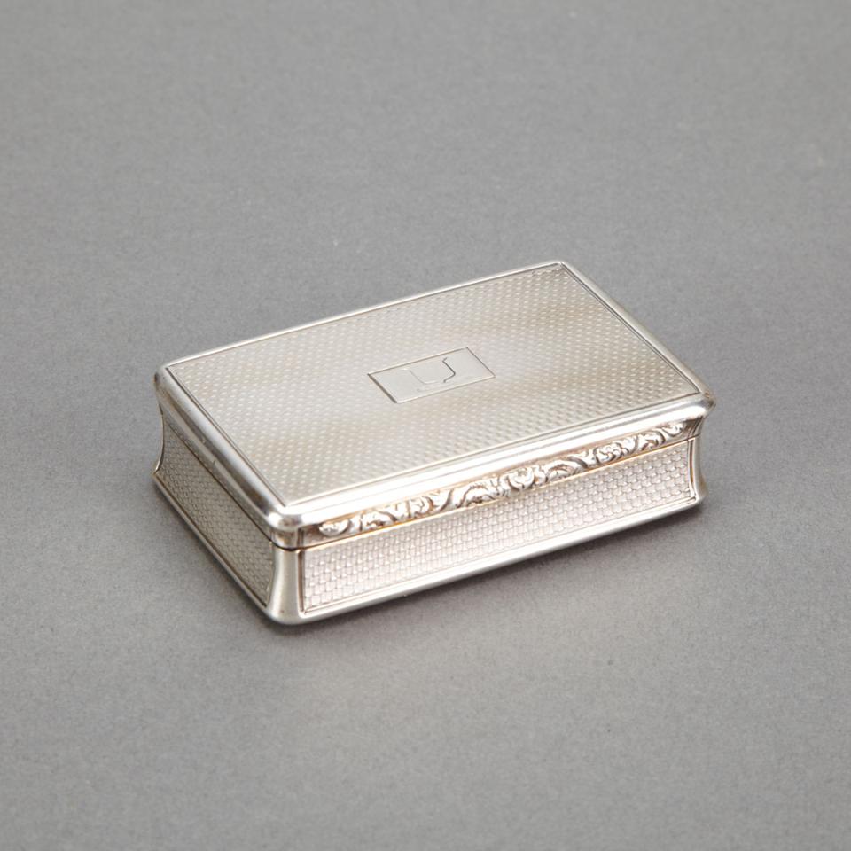 George IV Silver Rectangular Snuff Box, Charles Rawlings, London, 1825