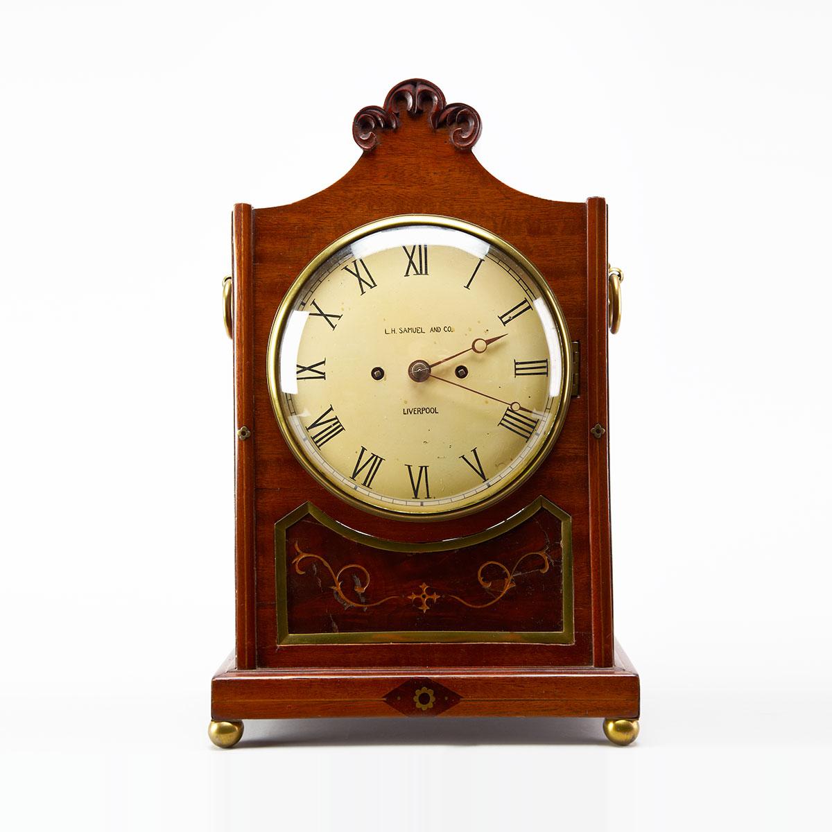 William IV Mahogany Bracket Clock, L. H. Samuel and Co., Liverpool, c.1830
