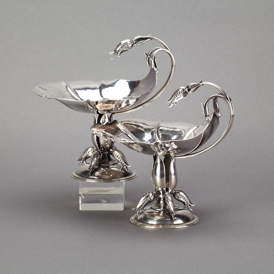 Pair of Canadian Silver Comports, Carl Poul Petersen, Montreal, Que., mid-20th century