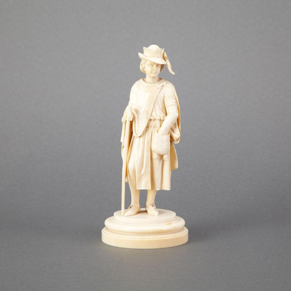 Dieppe Ivory Figure of a Nobleman, 19th century