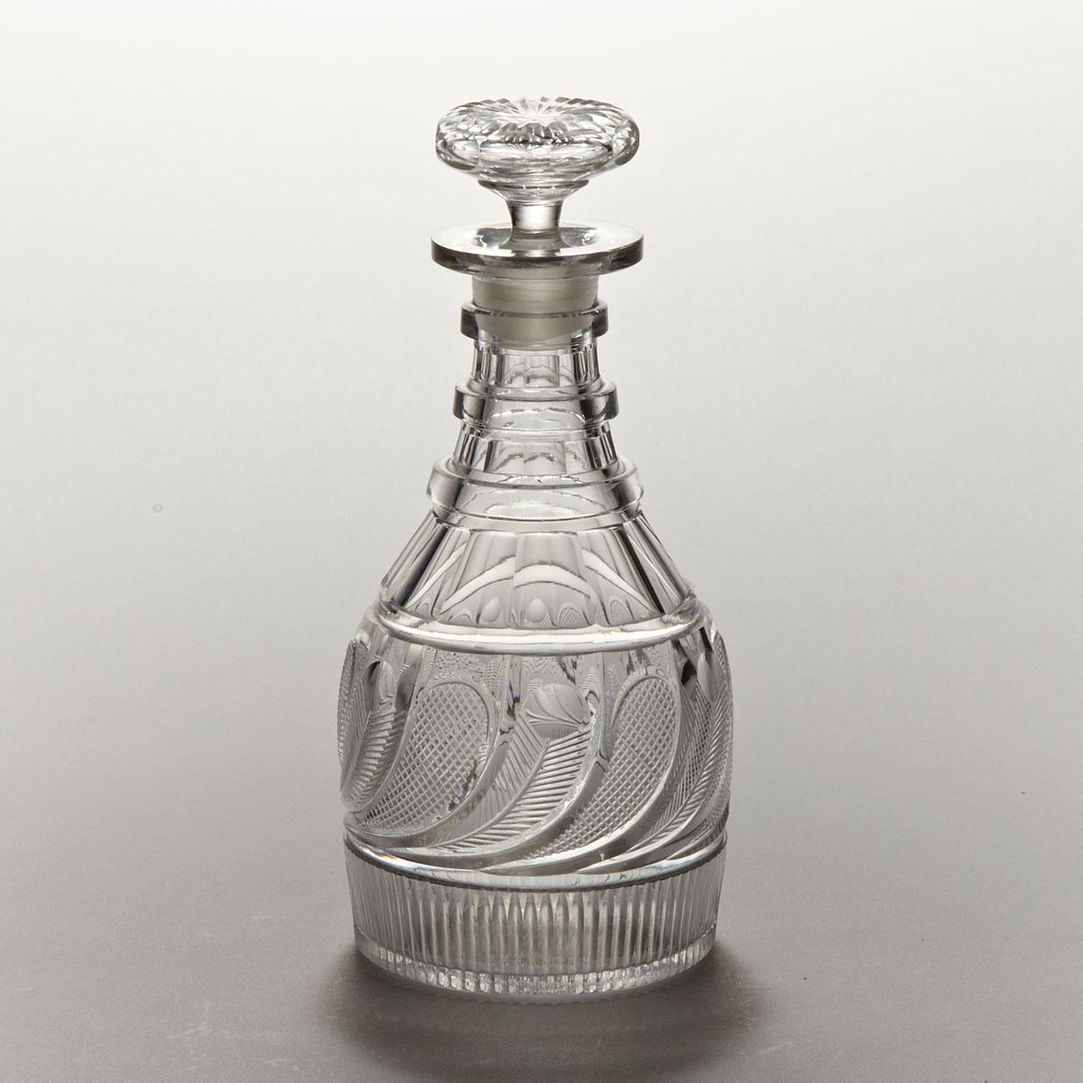 Anglo-Irish Cut Glass Decanter, 19th century