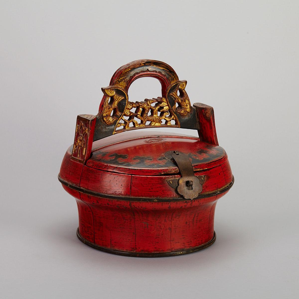 Red Lacquer Storage Box, Late Qing Dynasty