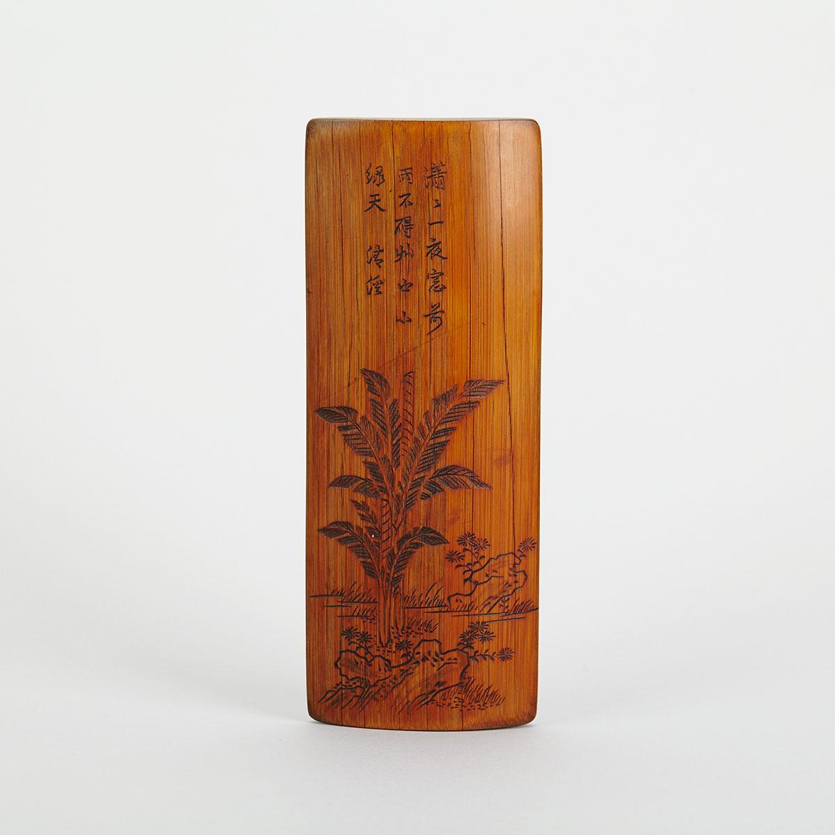 Inscribed Bamboo Wrist Rest