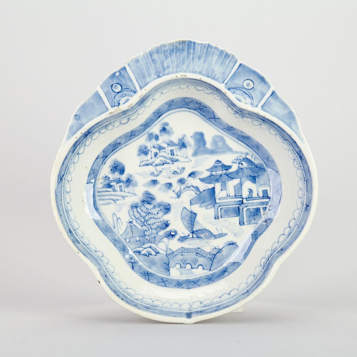 Four Export Blue and White Plates, 17th/18th Century