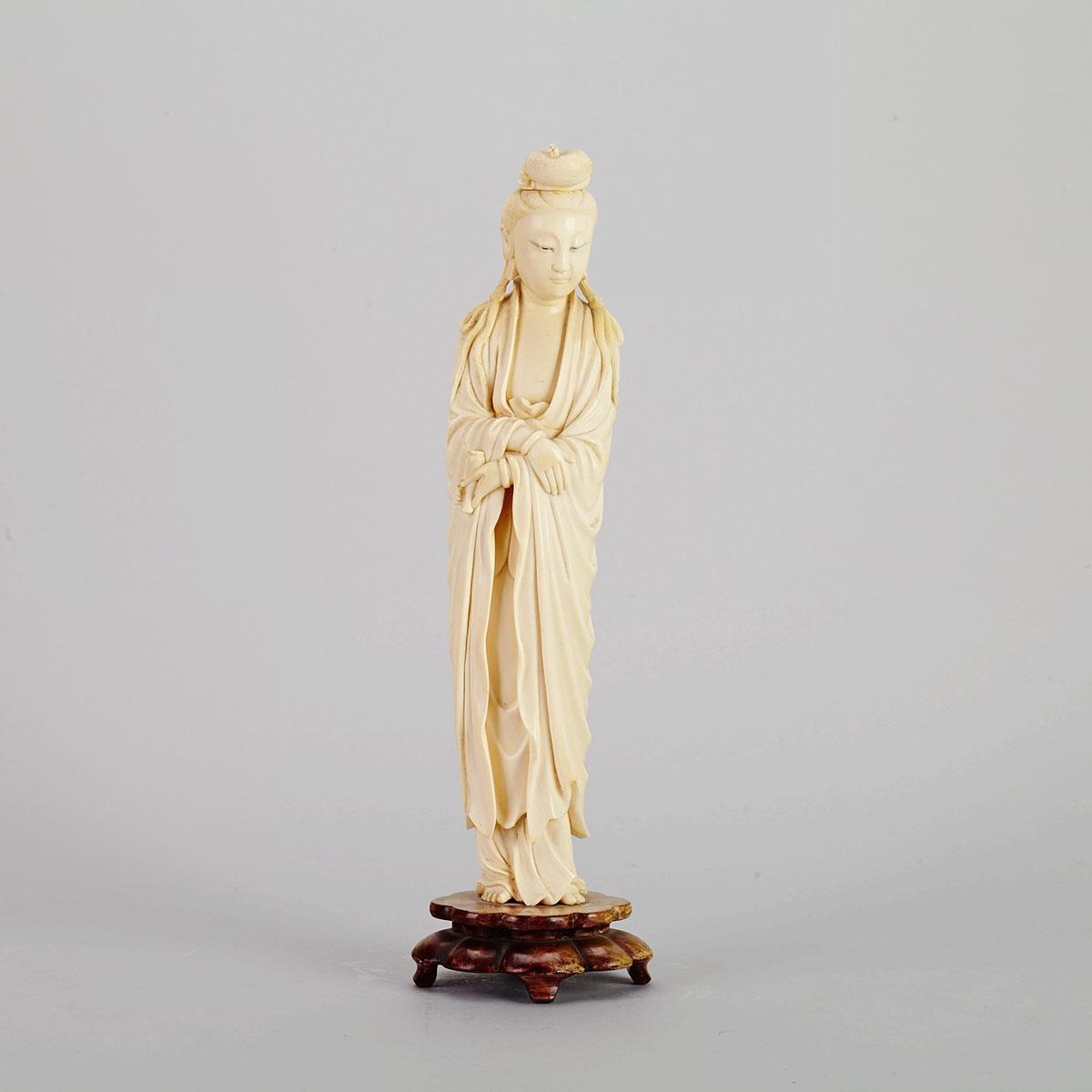 Large Ivory Figure of Guanyin