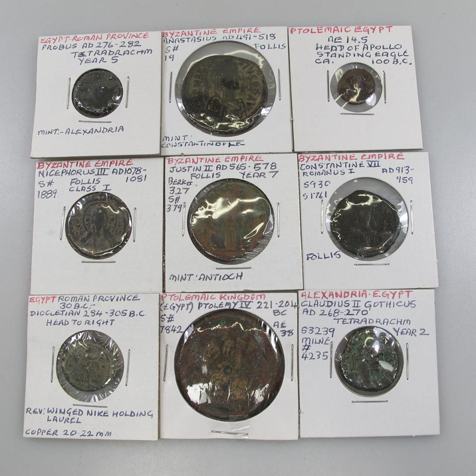 Quantity Of Ancient Egyptian And Byzantium Coins