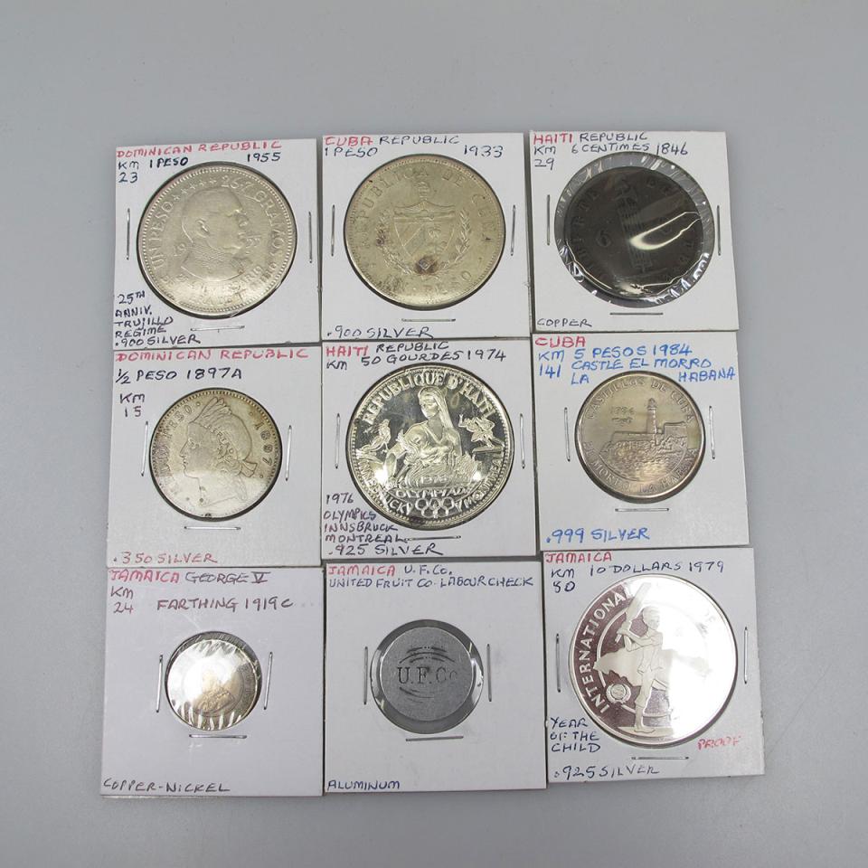 Quantity Of Coins From Jamaica, Haiti, Dominican Republic And Cuba 