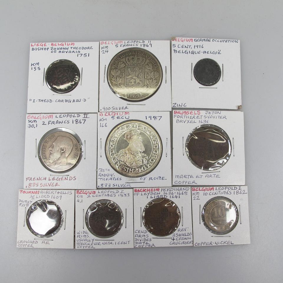Quantity Of Belgium Coins And Medallions