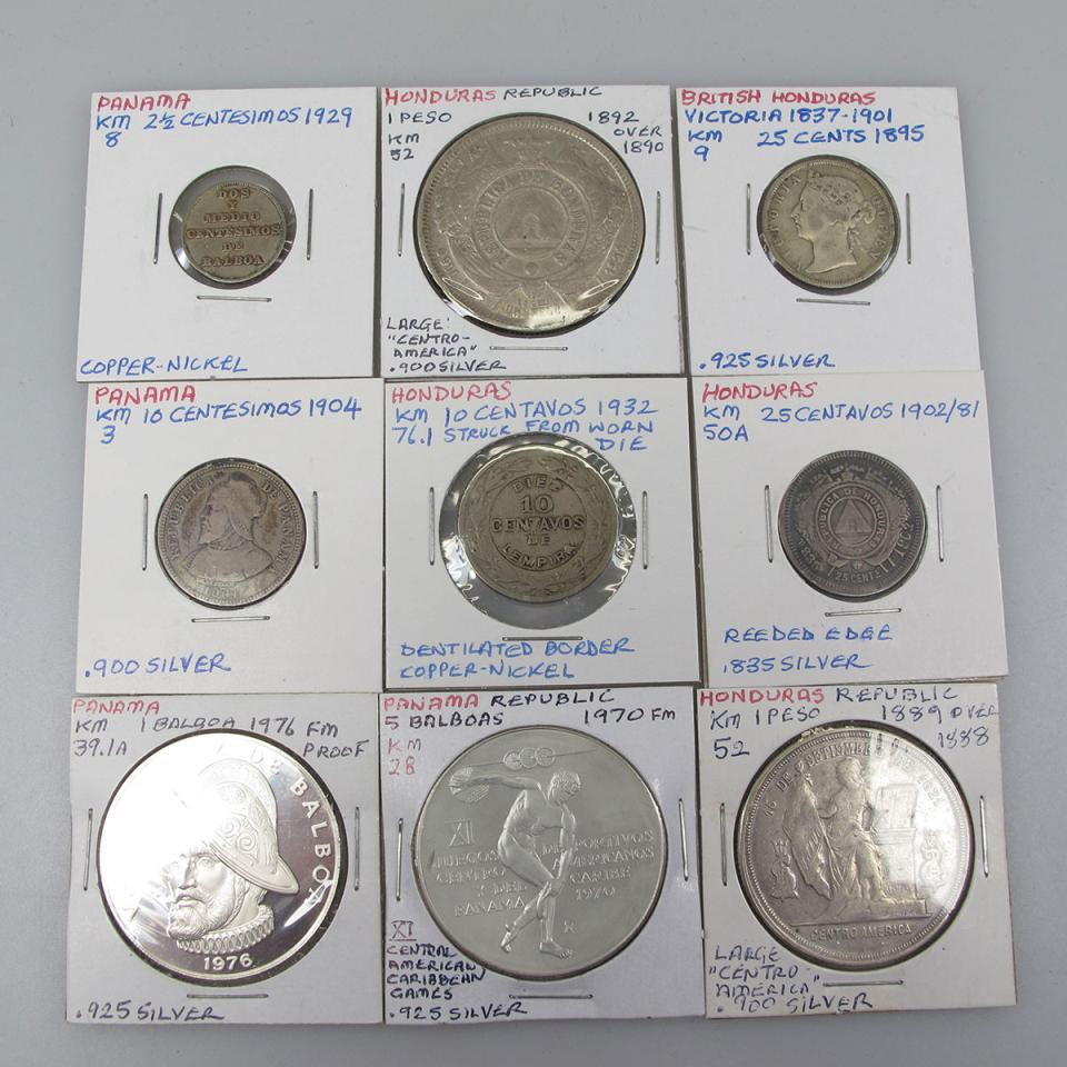 Quantity Of Coins From Panama, Honduras, British Honduras And Belize