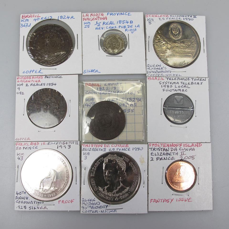 Quantity Of Coins, Tokens And Medallions From Brazil And Argentina 