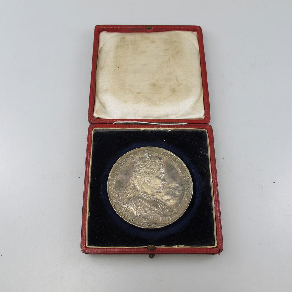English 1902 Silver Medallion 