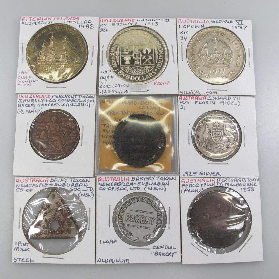 Quantity Of Coins, Medallions And Merchant Tokens From Australia And New Zealand 