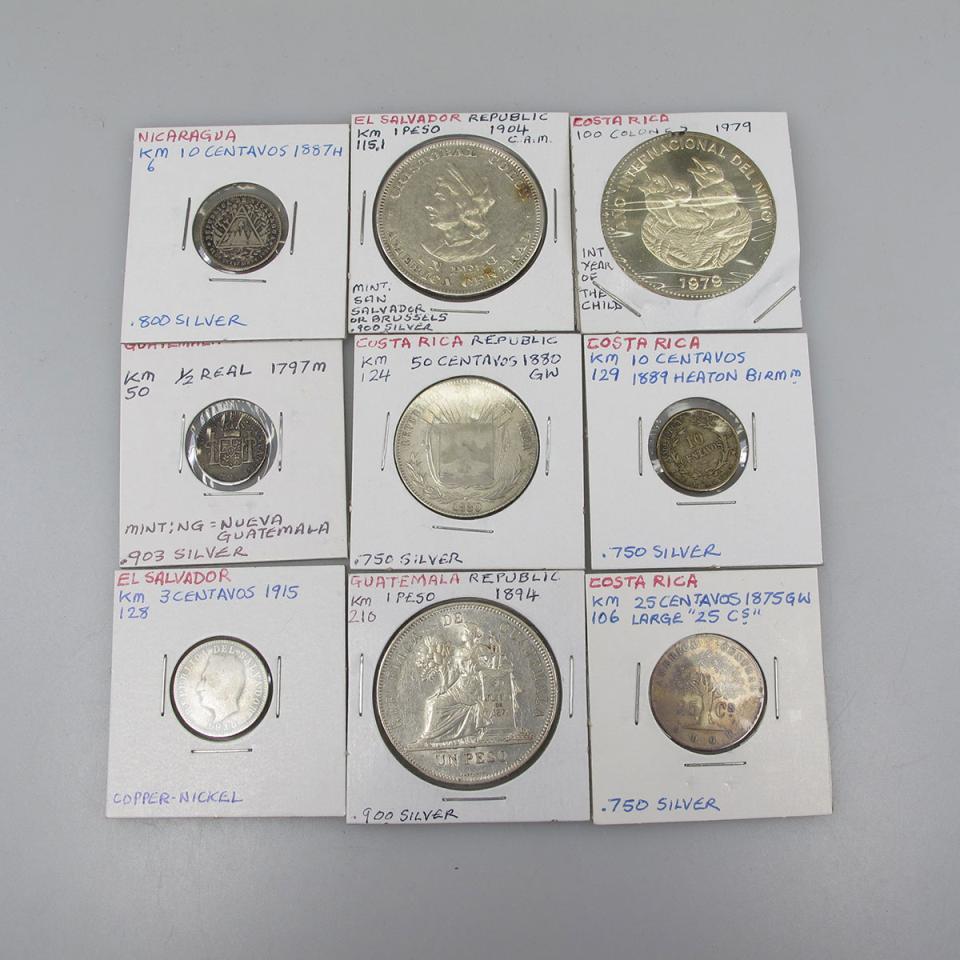 Quantity Of Coins From Costa Rica, Guatemala, Nicaragua And El Salvador