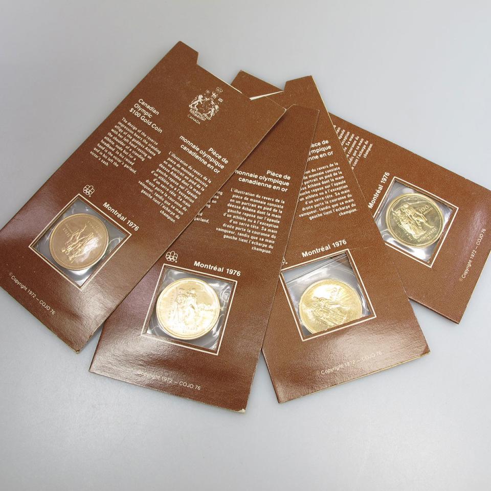 4 Canadian 1976 $100 14k Gold Coins