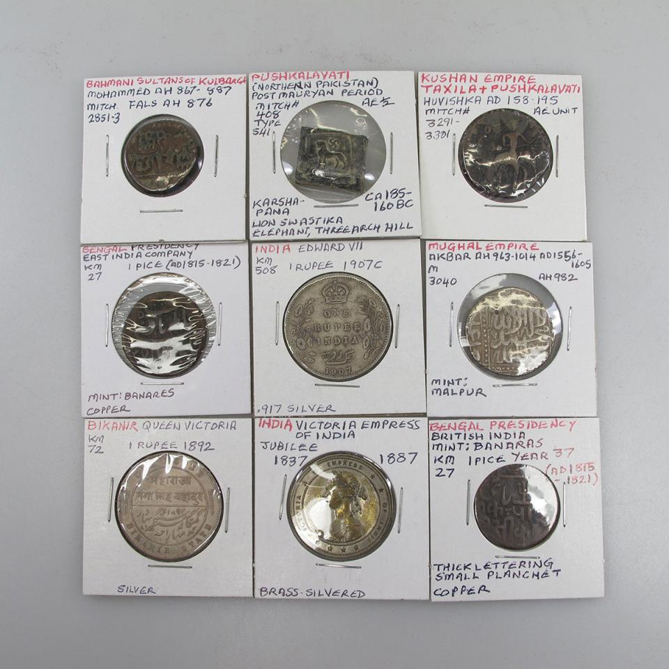 Quantity Of Indian And Indian State Coins, Medallions And Tokens 