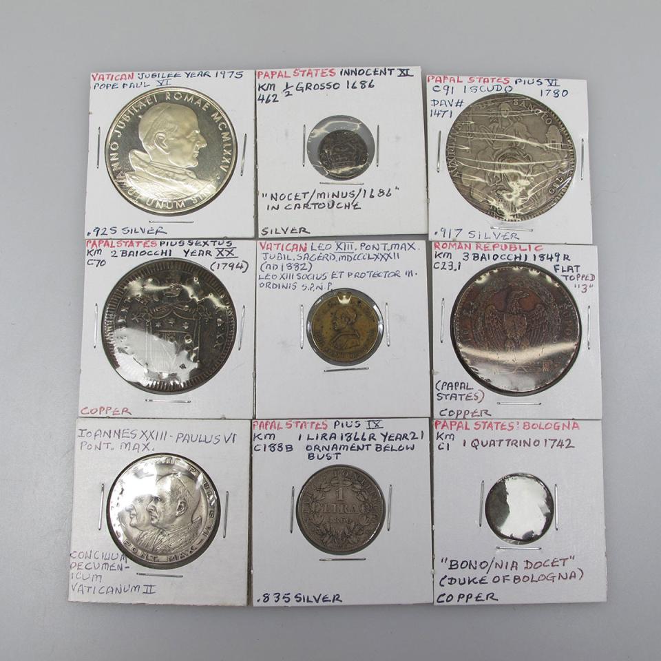Quantity Of Coins And Medallions From The Vatican And The Papal States