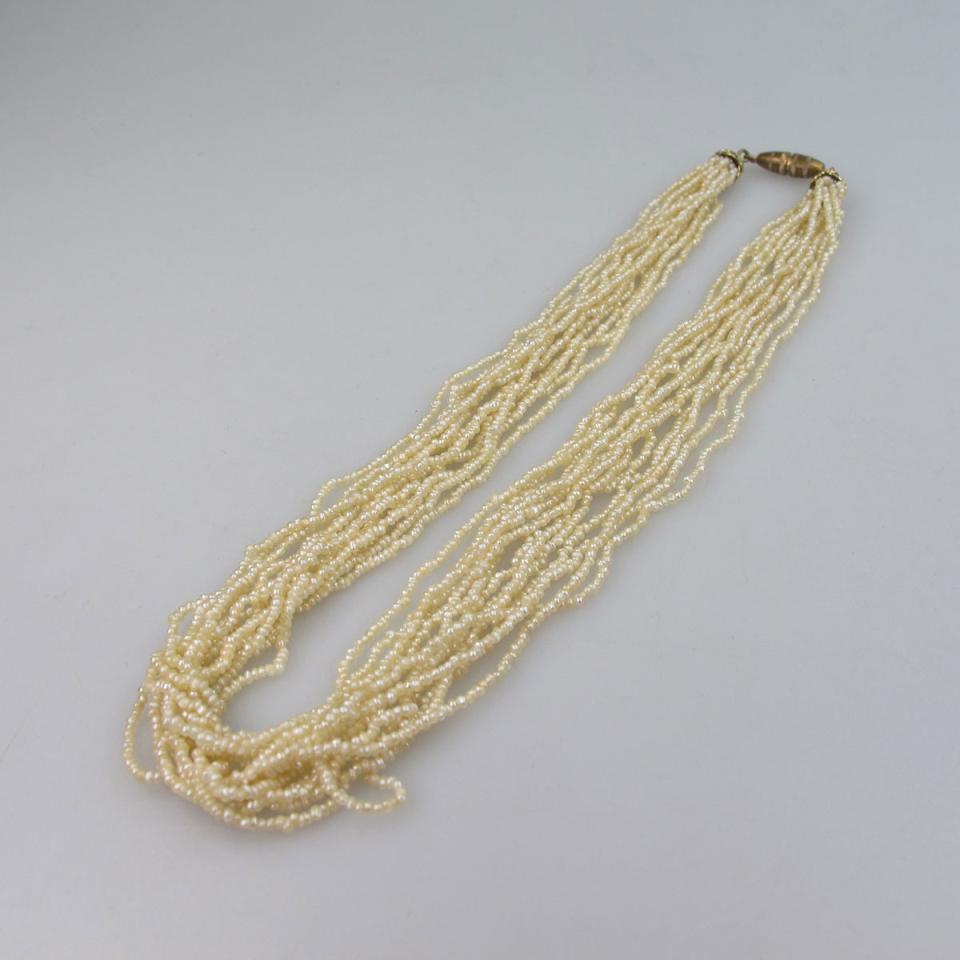 13 Strand Seed Pearl Necklace 