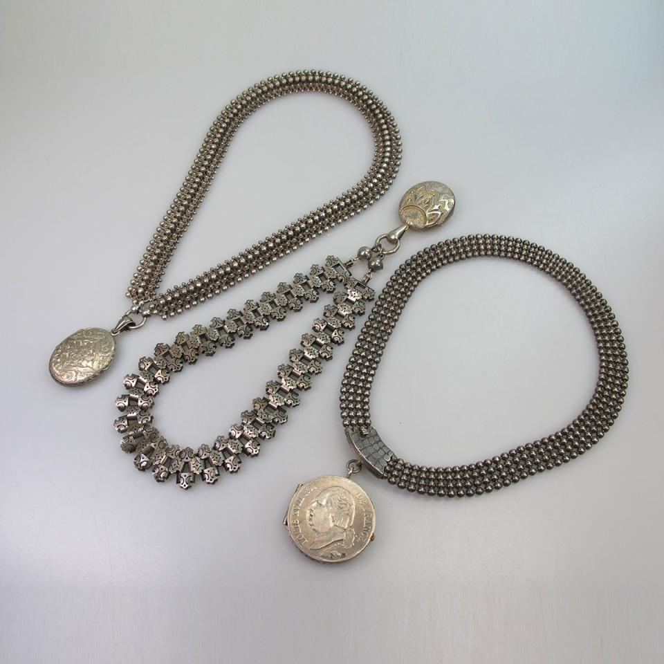 3 Silver Necklaces 
