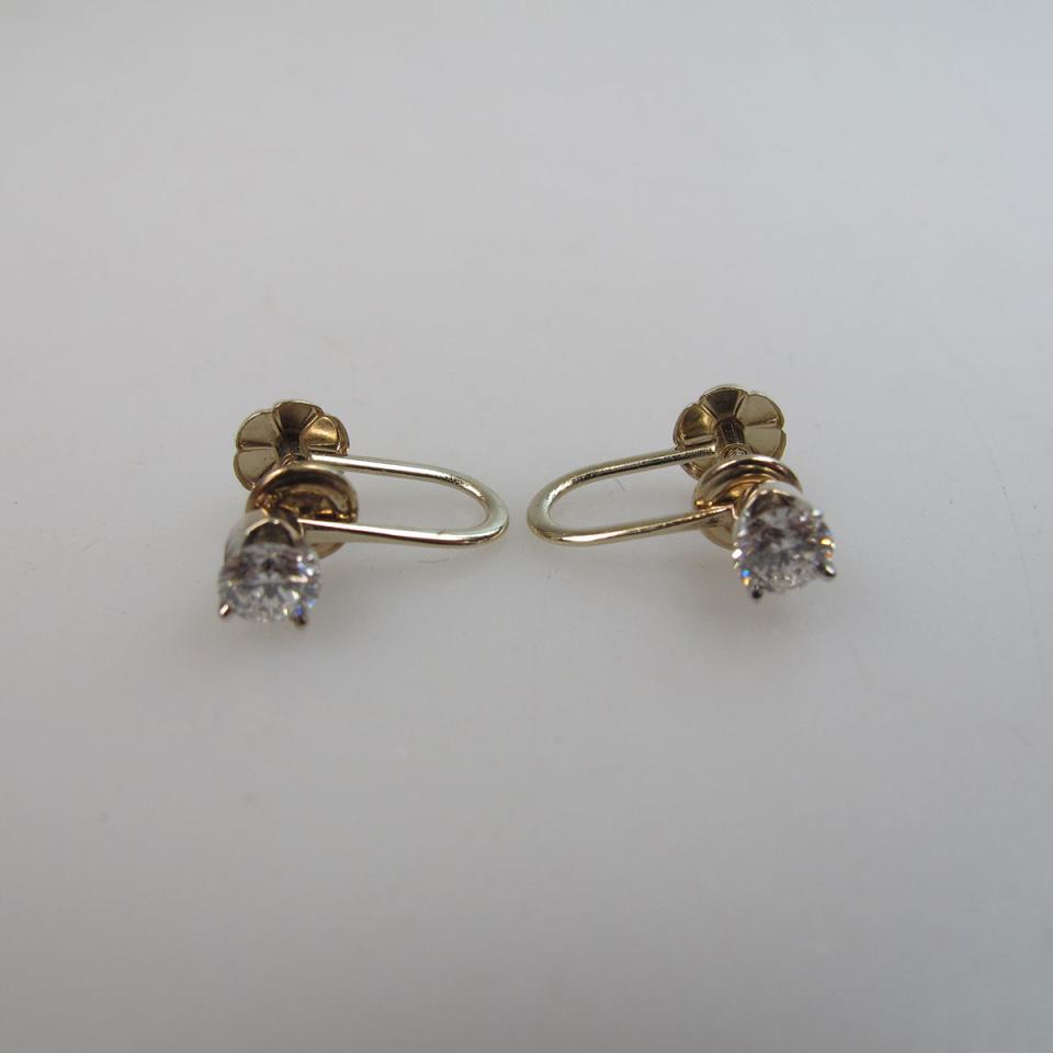 Pair Of 14k Yellow Gold Screw-Back Earrings