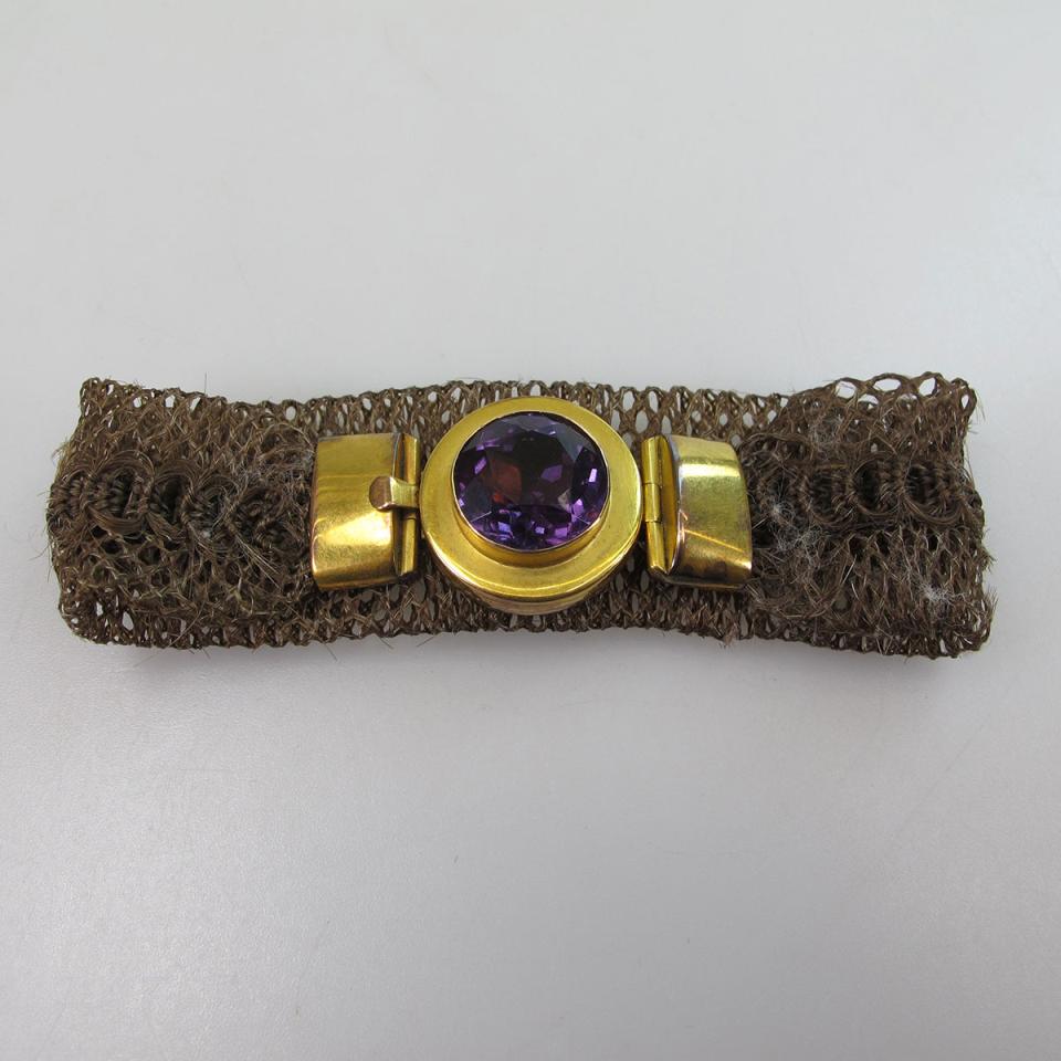 19th Century Woven Hair Bracelet 