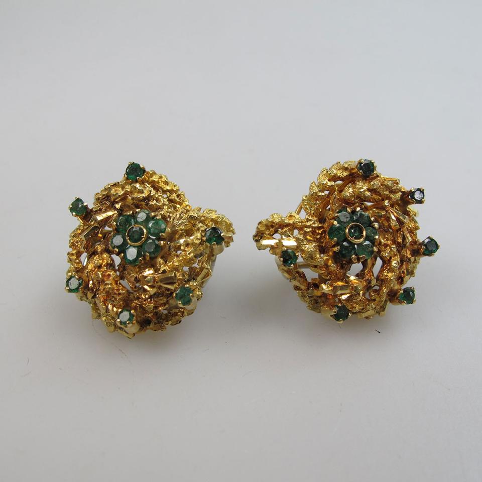 Pair Of Birks 18k Yellow Gold Clip-Back Earrings