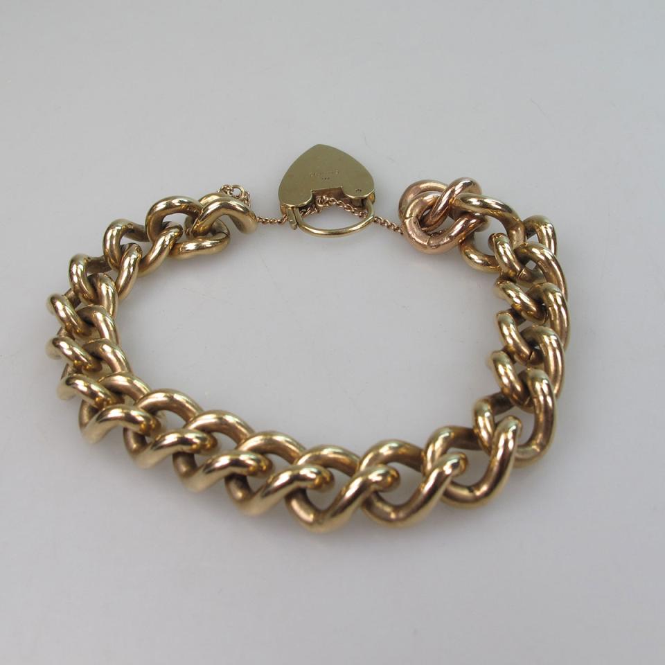 English 9k Yellow Gold Curb Link Bracelet