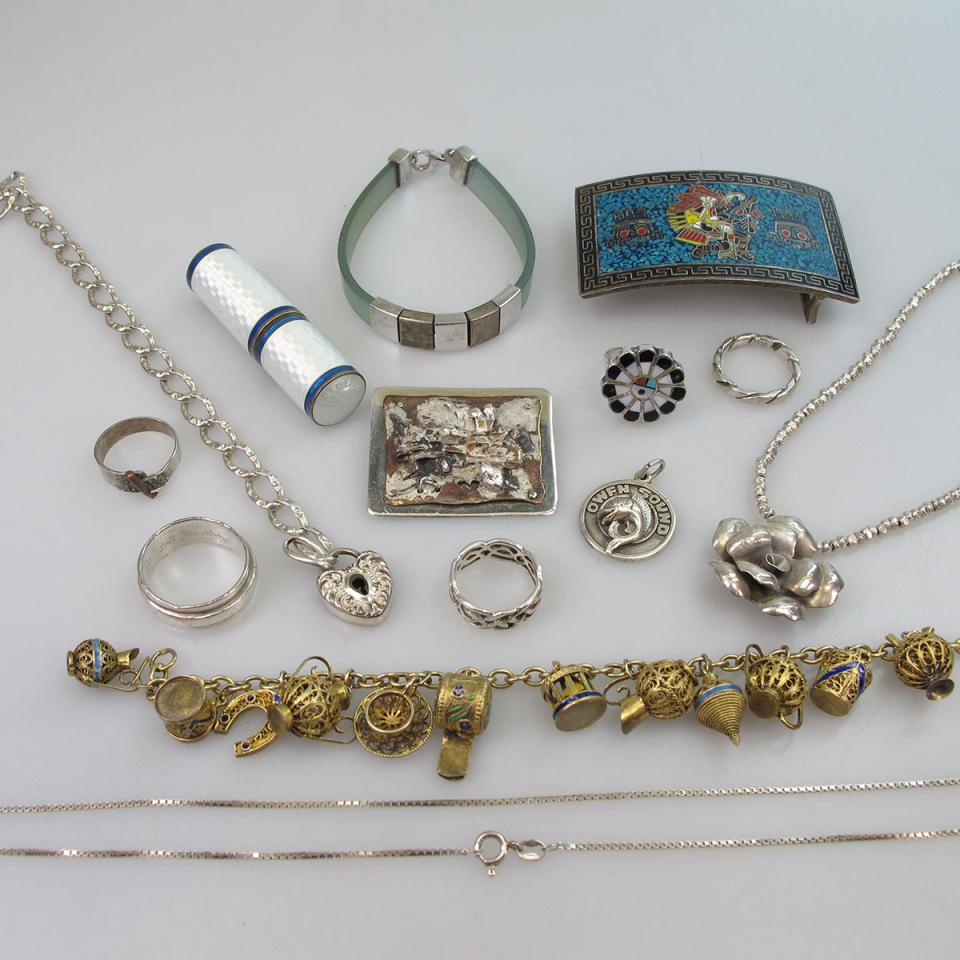 Small Quantity Of Silver And Silver Plated Jewellery, Etc.