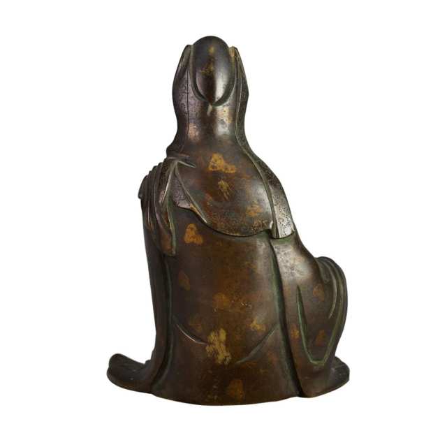 Bronze ‘Gold Splashed’ Figure of Guanyin, 17th Century