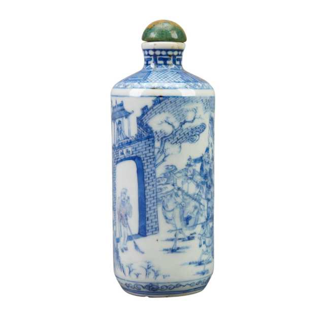 Blue and White Table Top Snuff Bottle, 19th Century