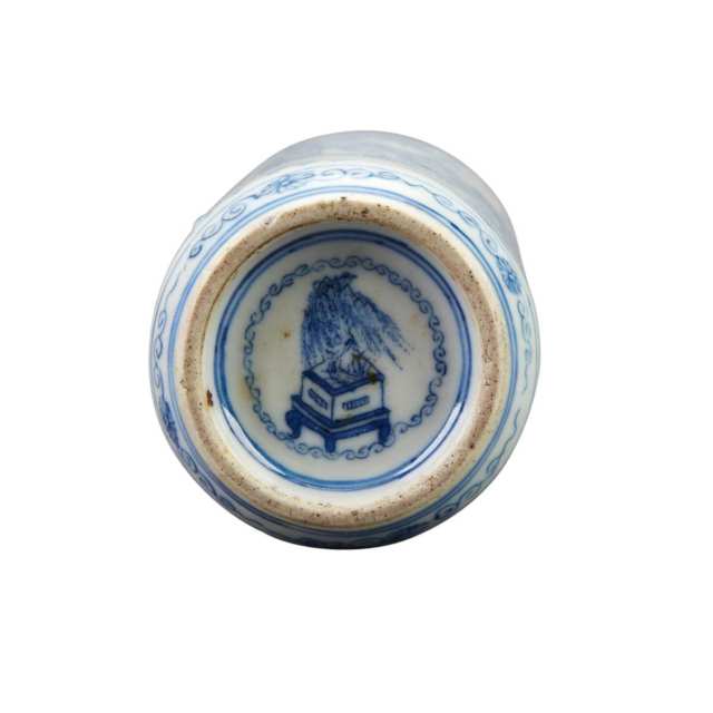Blue and White Table Top Snuff Bottle, 19th Century