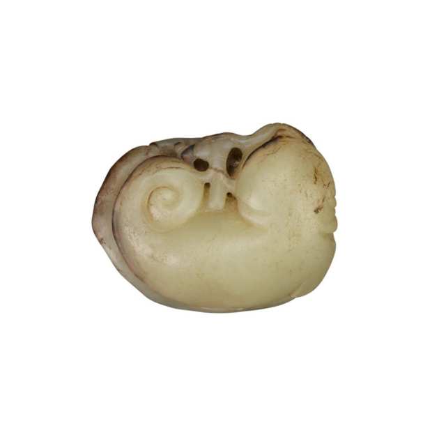 Mottled Pale Celadon Jade Cat Fish, Qing Dynasty