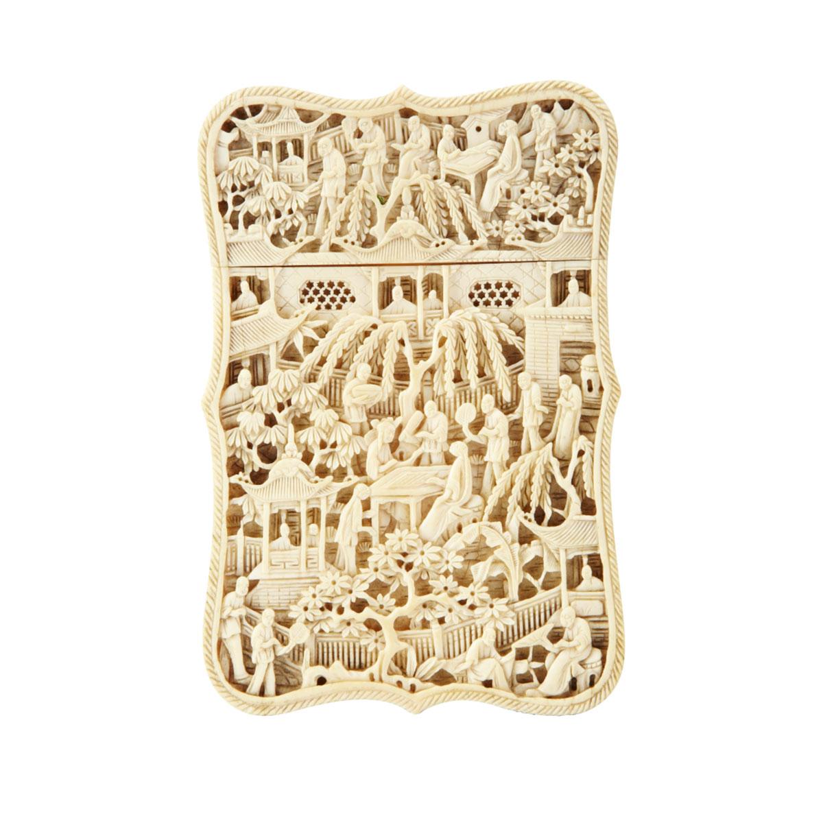 Export Ivory Card Case, 19th Century
