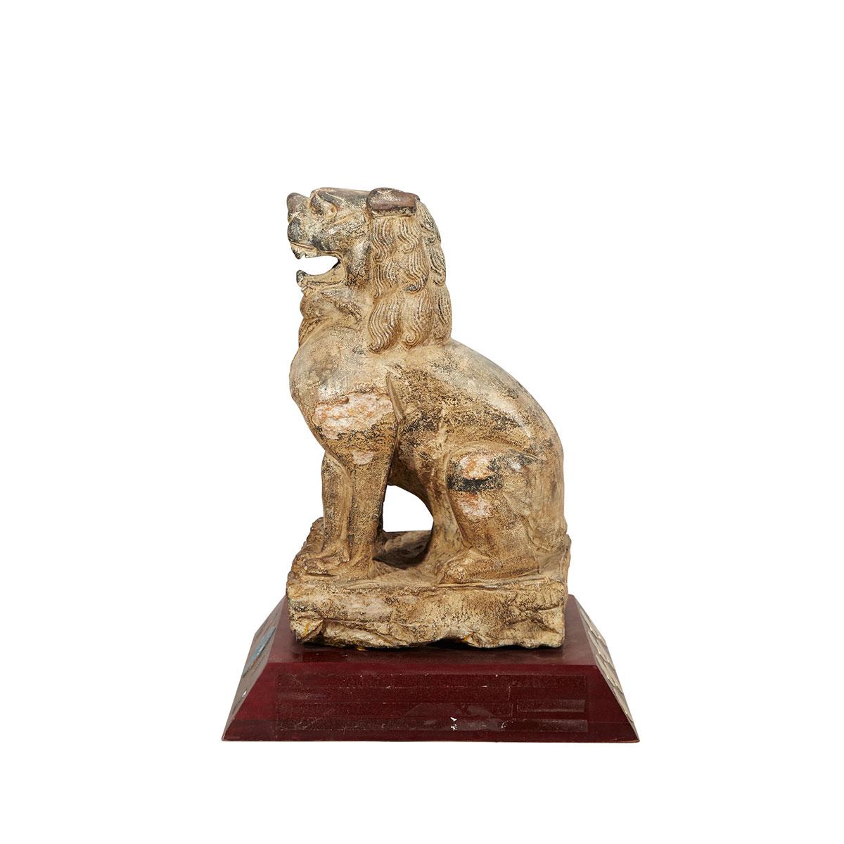 Limestone Carved Lion, Republican Period or Earlier