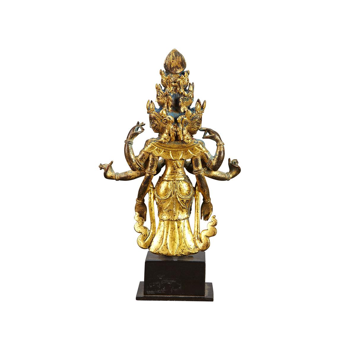 Gilt Bronze Figure of Avalokitesvara, 17th/18th Century