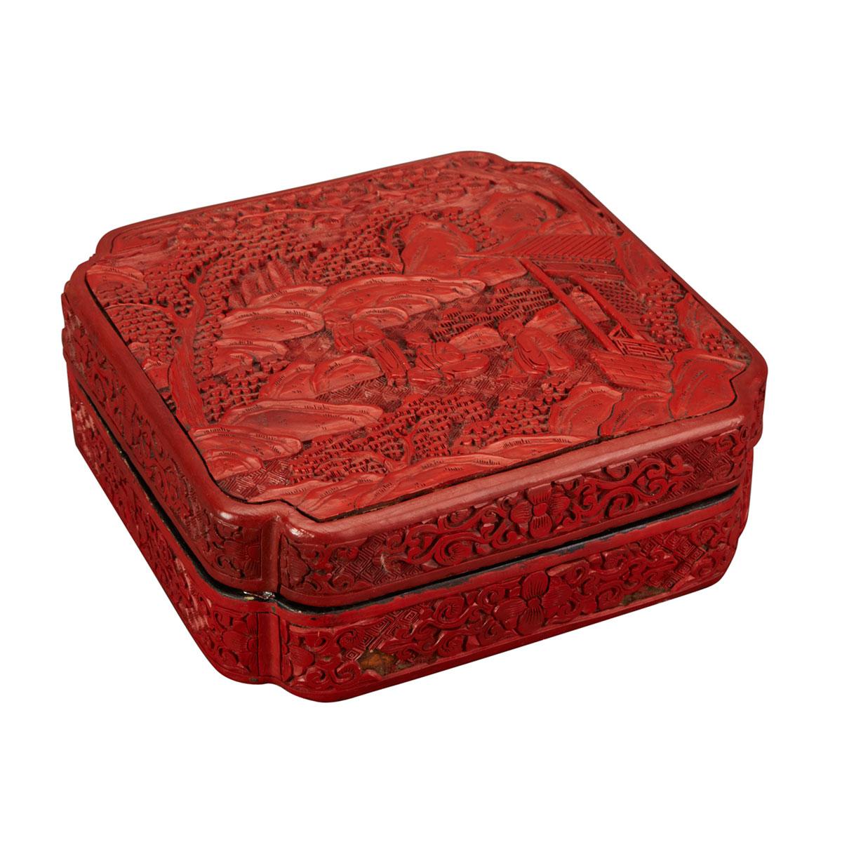 Cinnabar Box and Cover, Late Qing Dynasty