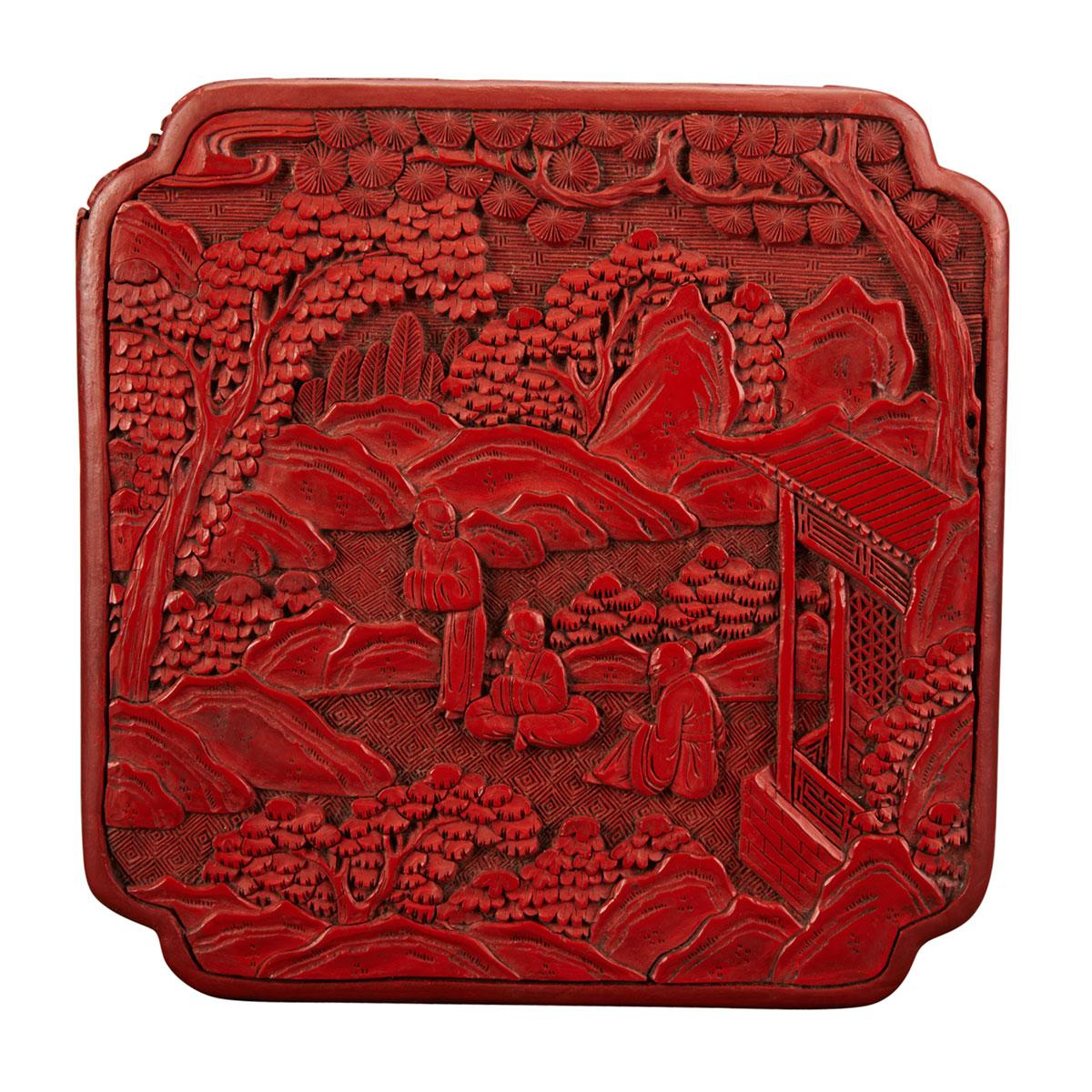 Cinnabar Box and Cover, Late Qing Dynasty