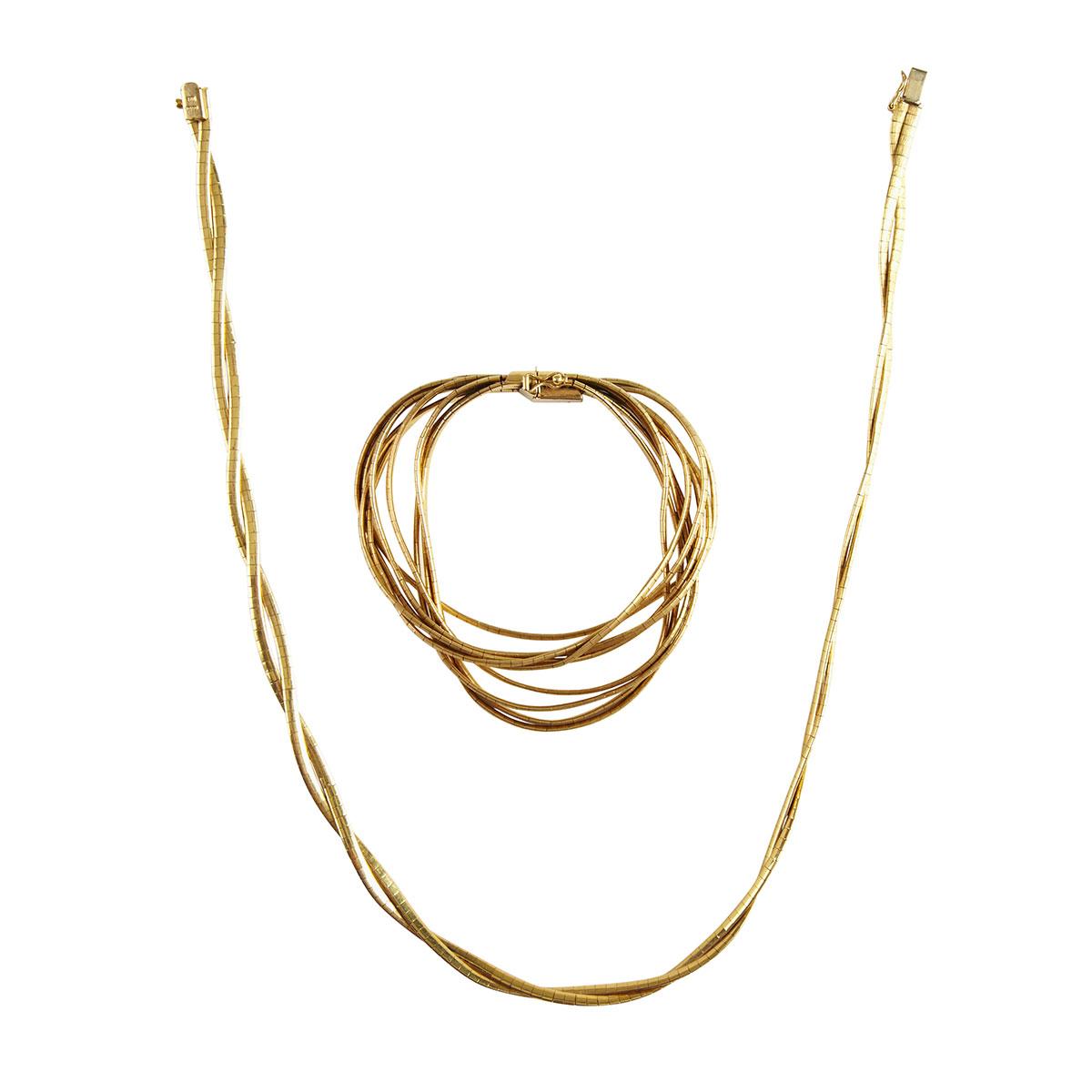 Mappin 18k Yellow Gold Multi-Strand Bracelet And Necklace