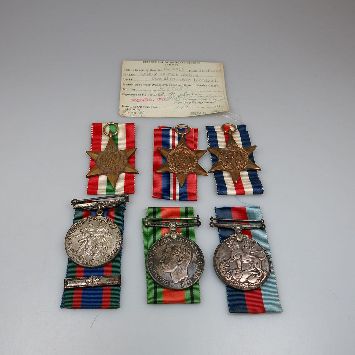 Set Of 6 WWII Medals