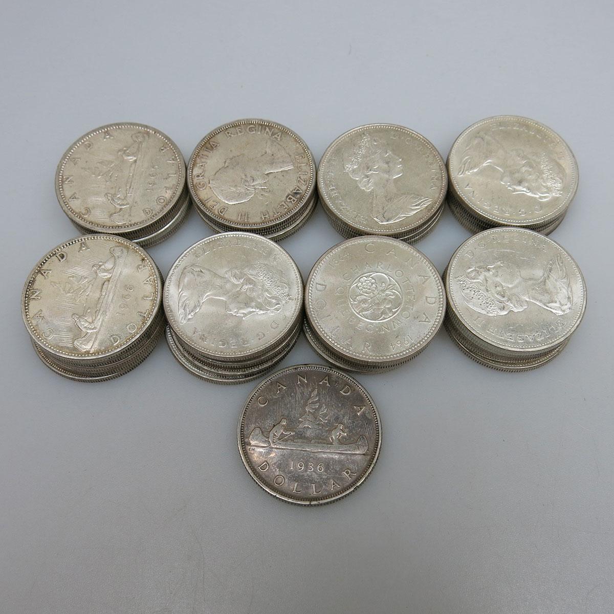 41 Various Canadian Silver Dollars