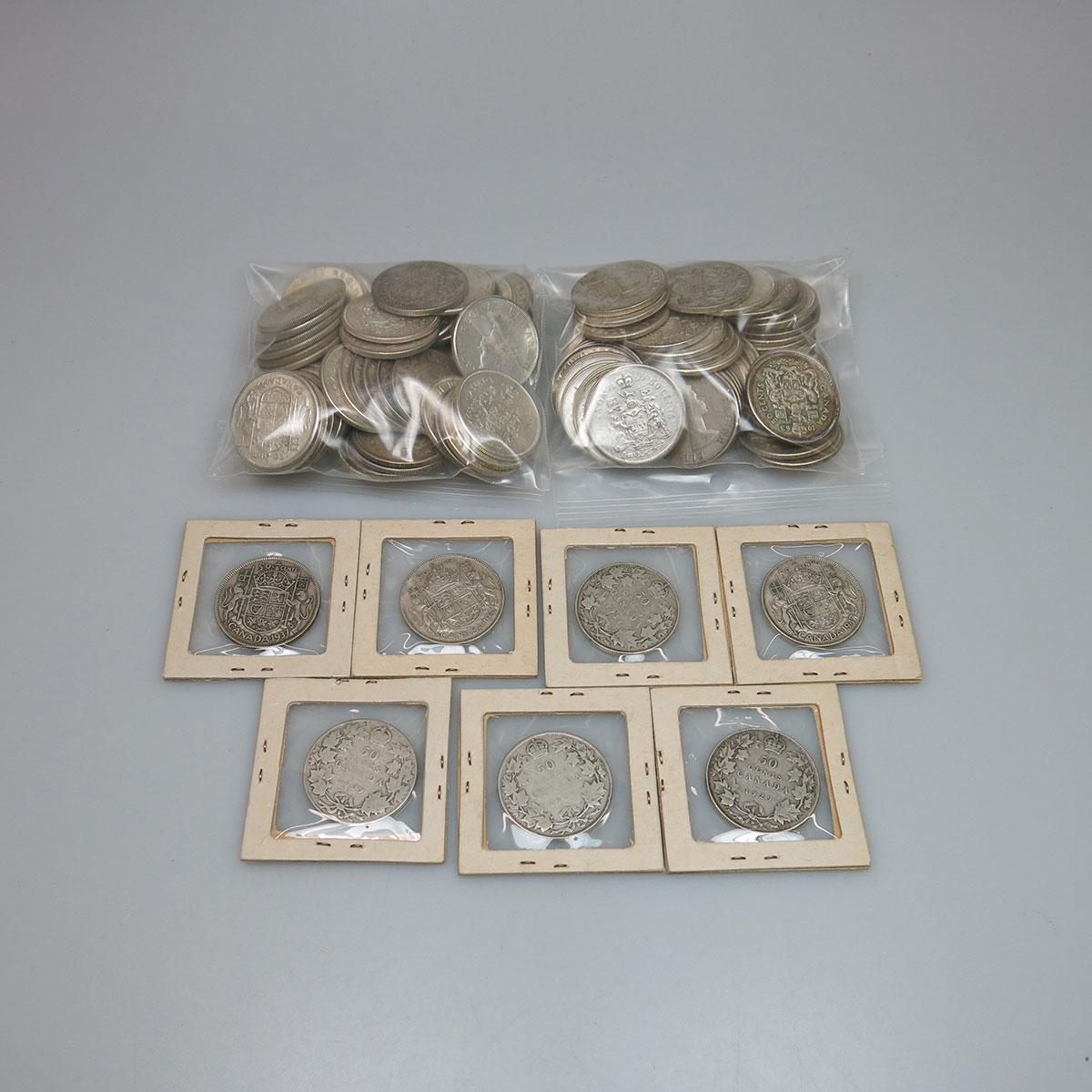 120 Canadian Silver Fifty Cent Coins