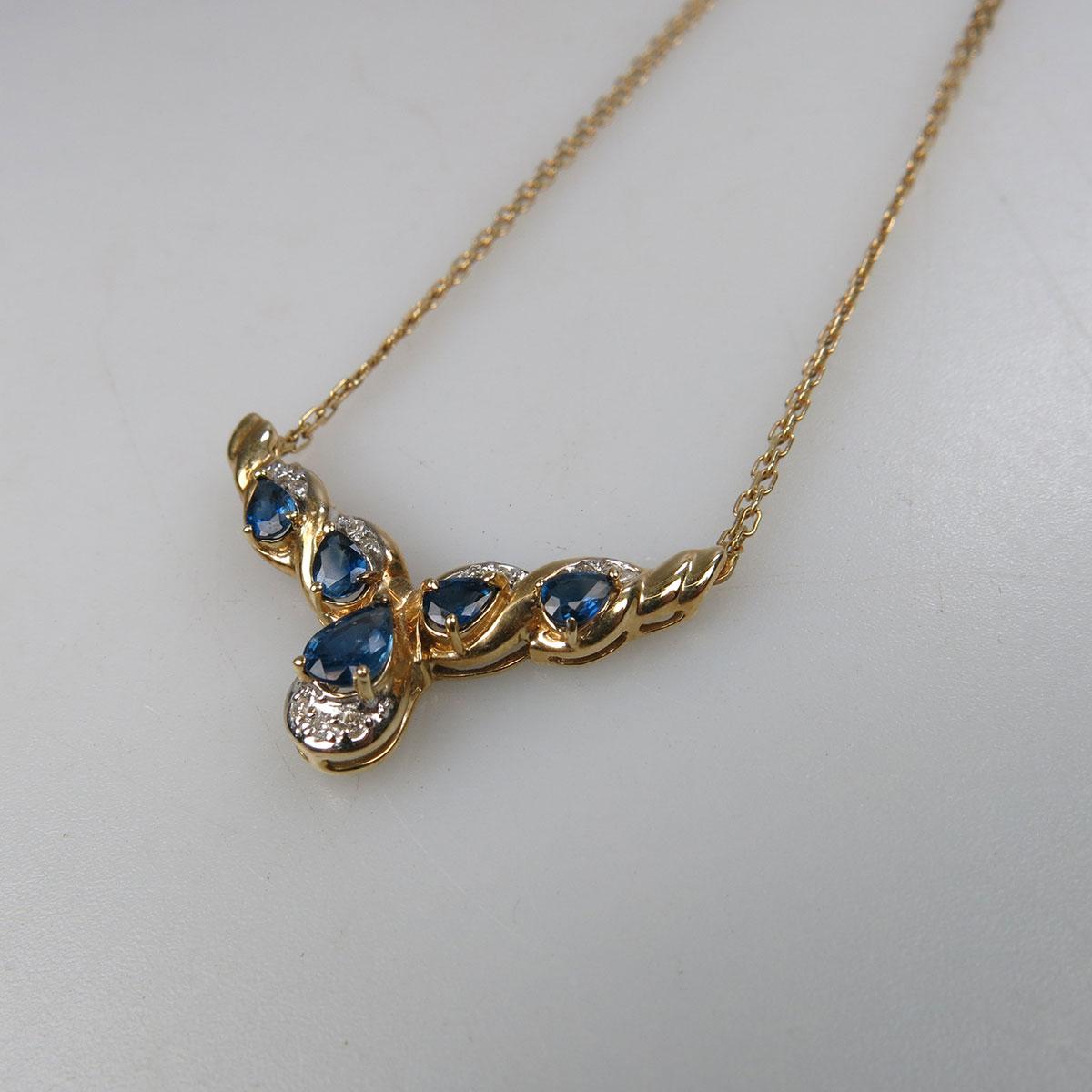 Italian 14k Yellow And White Gold Necklace